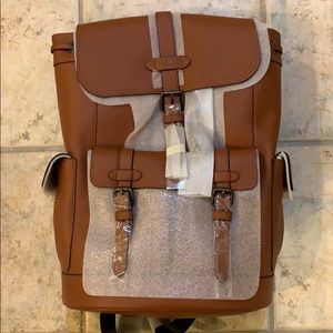 Brand New Leather Coach Saddle  Backpack
